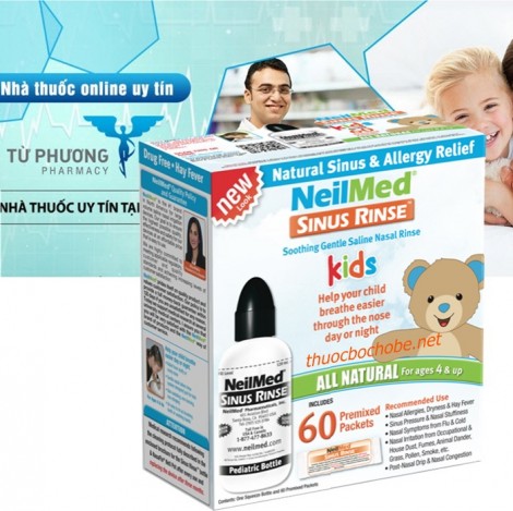 Bộ dụng cụ rửa mũi Neilmed Sinus Rinse kids (Bình+60 gói)