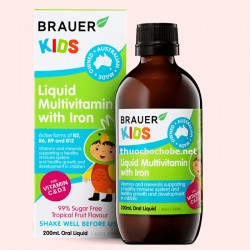 Vitamin tổng hợp BRAUER KIDS Liquid Multivitamin With Iron